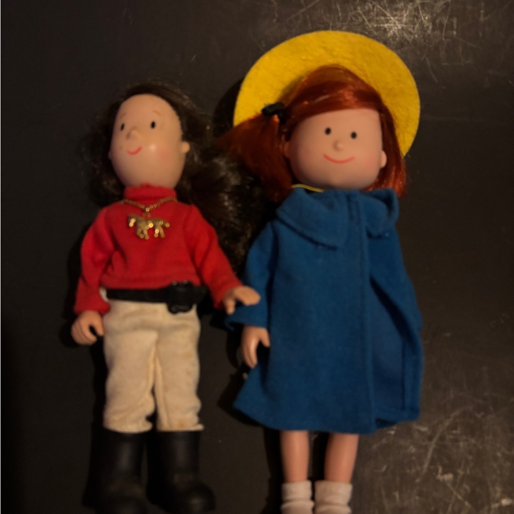 Set of 2 Madeline Dolls 7” original Madeline and 8” Horeseback Riding Madeline